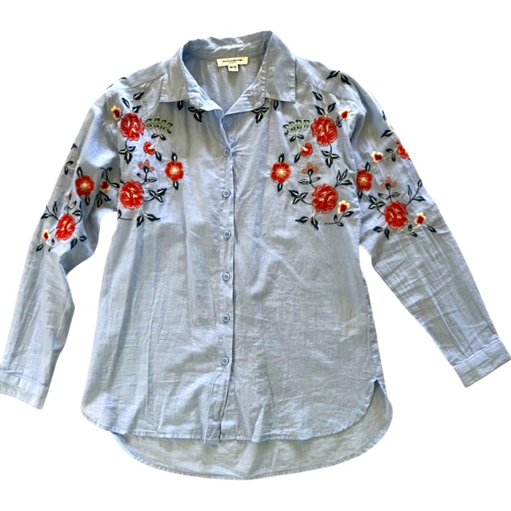 Beach Lunch Lounge embroidered button up size xs